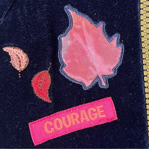 Disneys Frozen size 4t navy blue velvet gold zip up jacket, Anna & floral design - Picture 5 of 11